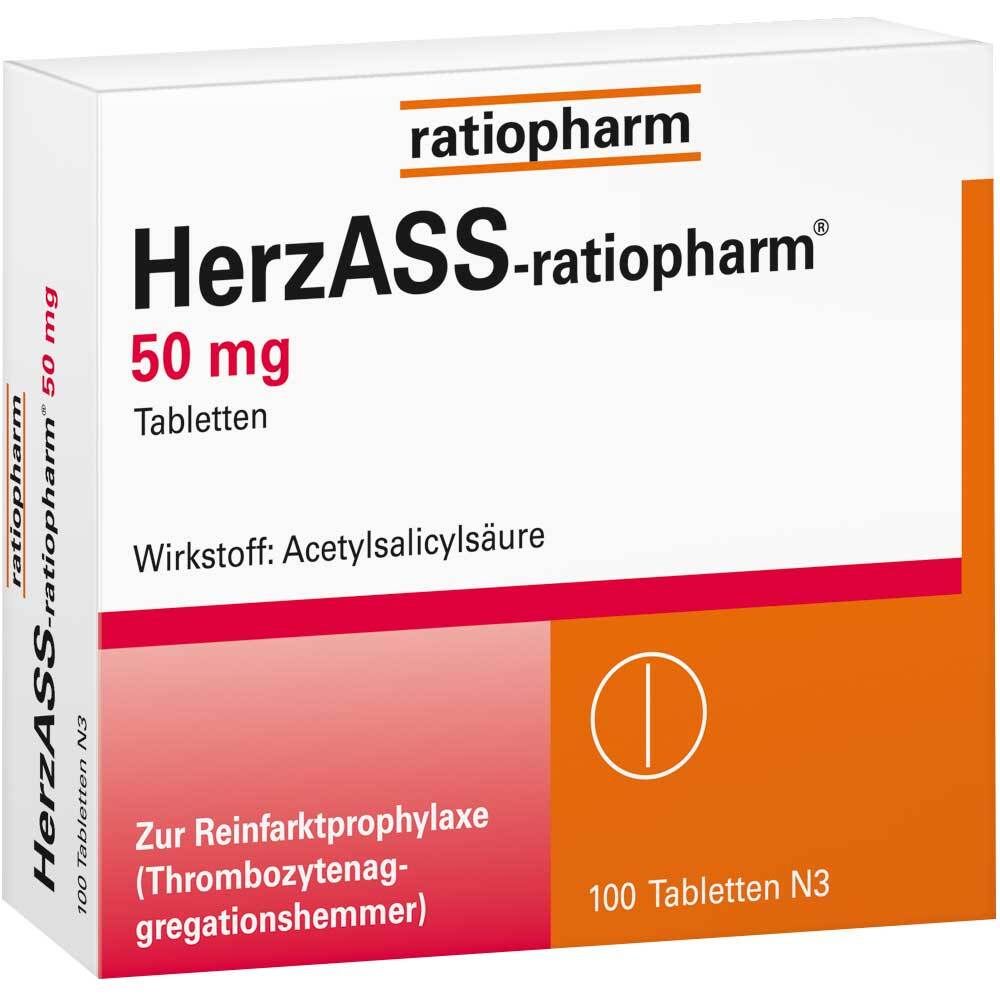 Medikamente gegen Hypertonie Deutschland. HerzASS-ratiopharm® 50 mg Tabletten